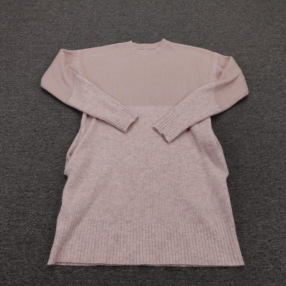 Lululemon Sweater Womens 6 Pink Cashmere Blend Ribbed Crewneck Tunic‎ Pockets
